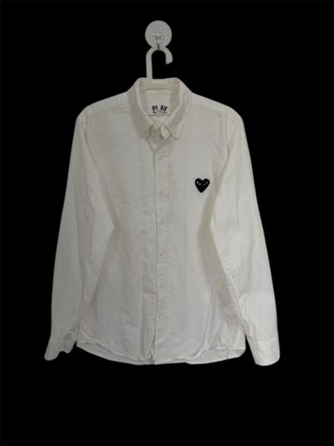 Comme des Garçons Homme Plus COMME DES GARCONS PLAY WHITE BUTTON UP BLACK LOVE EMOJI