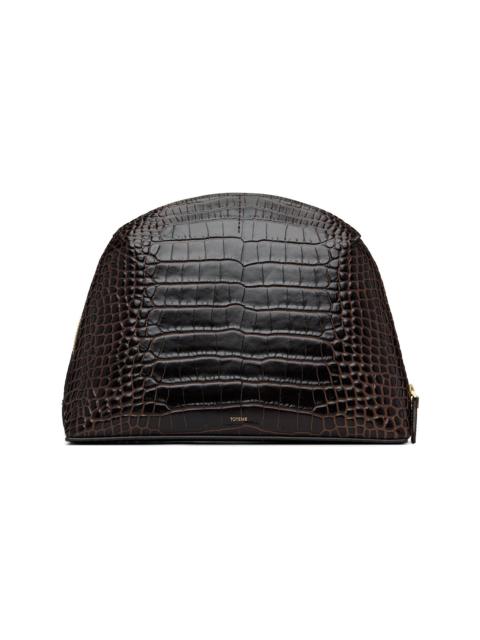 TOTEME Brown Medium Croco-Embossed Day Clutch
