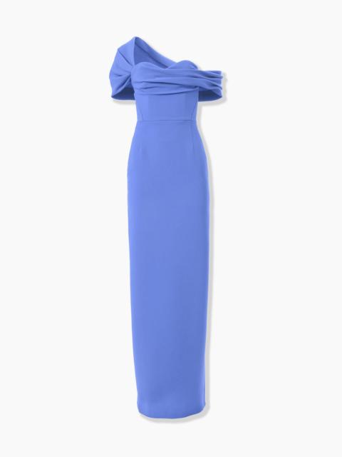 CAROLINA HERRERA Draped Off-Shoulder Column Gown