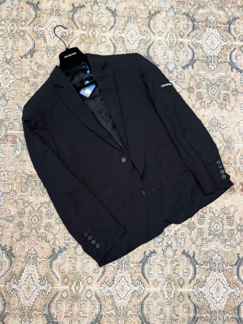 BALENCIAGA Balenciaga sleeve patch silk suit jacket