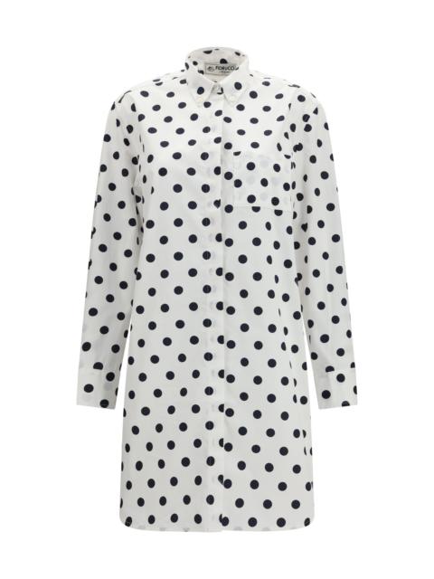 FIORUCCI Fiorucci Polka-dot Midi Shirt Dress