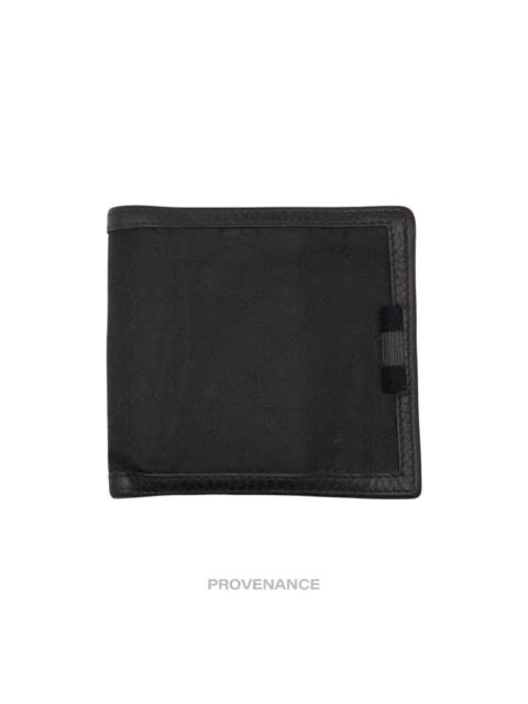 GUCCI Gucci Web Bifold Wallet - GG Canvas Black Leather