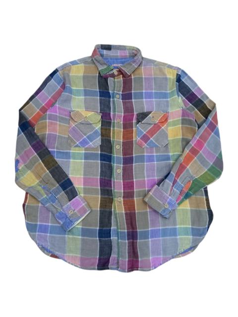 Kapital Rare! Kapital Distressed Rockabilly Look Plaid Shirt