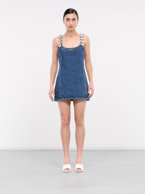 AREA Jumbo Crystal Denim Mini Dress