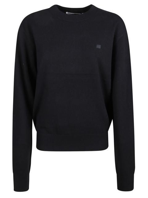Acne Studios Acne Studios Women Crew-Neck Sweater With "Face" Micro Logo