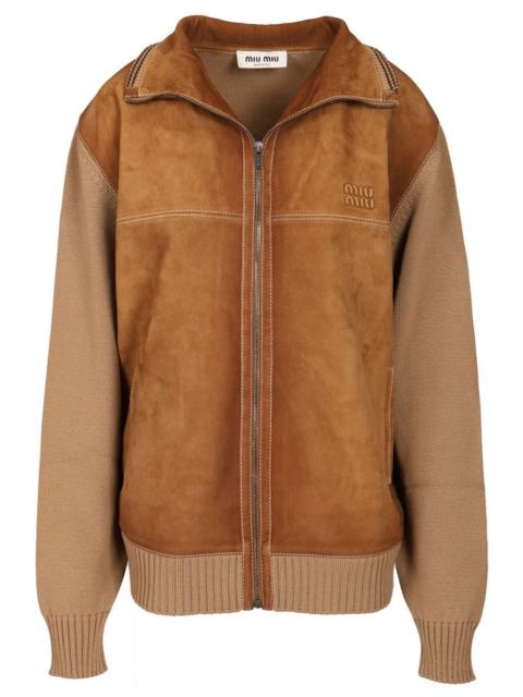 Miu Miu Miu Miu Women Oversized Leather Bomber Jacket