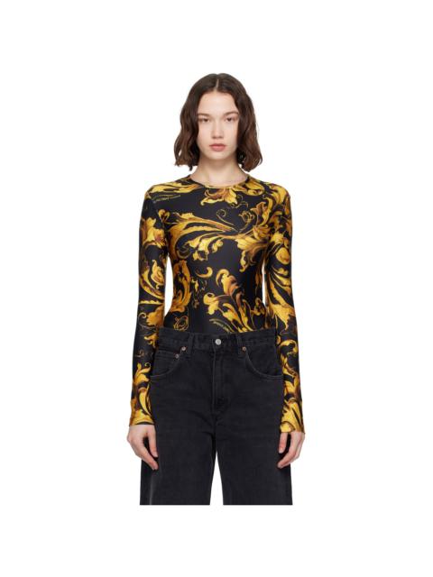 Black & Gold Lycra Bodysuit