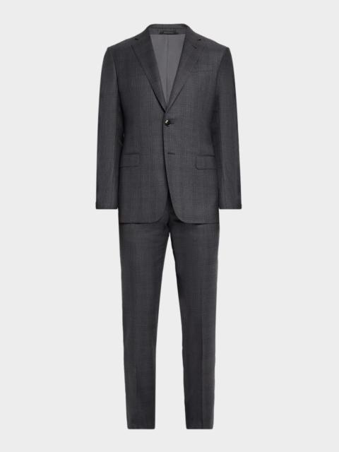 GIORGIO ARMANI Men's Subtle Tonal Plaid Two-Piece Suit