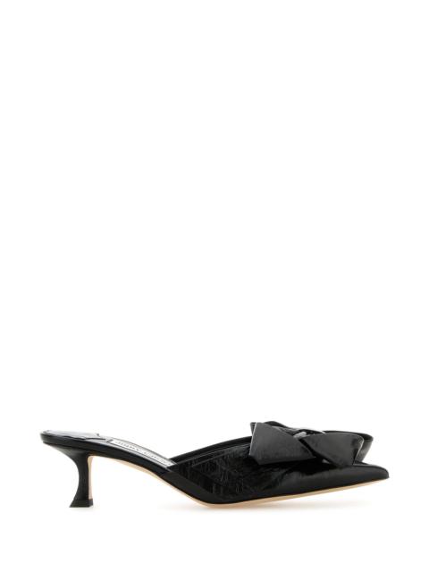 JIMMY CHOO Black leather Staz mules
