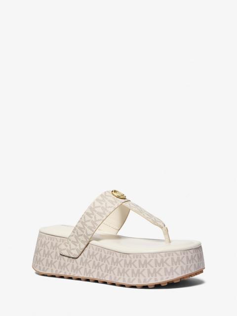 MICHAEL KORS Koya Signature Logo Platform Flip Flop