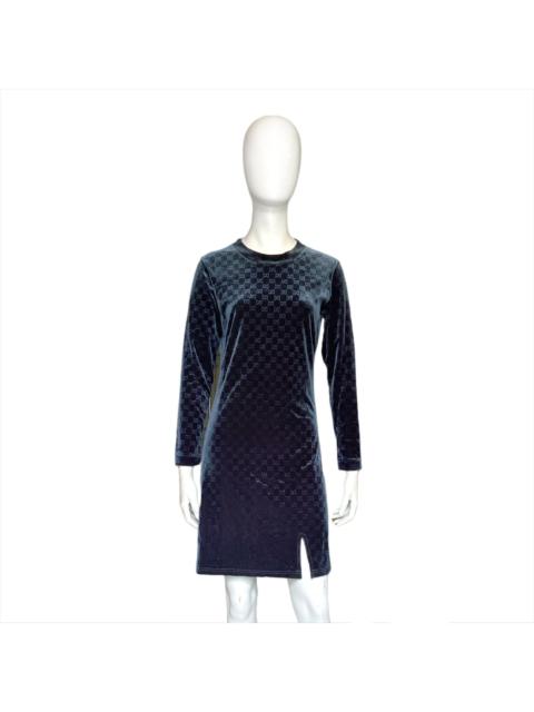 GUCCI Gucci fw97 TOM FORD navy velvet monogram midi dress