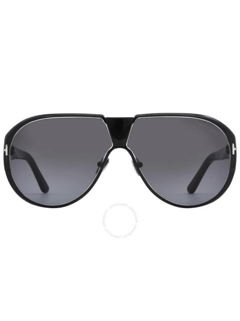 TOM FORD Tom Ford Vincenzo Smoke Gradient Pilot Men's Sunglasses FT1072 01B 64