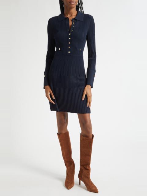 VERONICA BEARD Veronica Beard Lauper Variegated Rib Long Sleeve Sweater Dress in Navy at Nordstrom