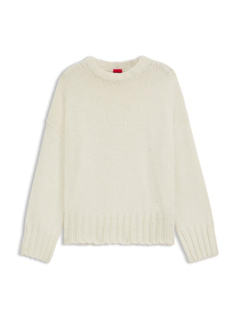 HUGO OVERSIZE-FIT KNITTED SWEATER WITH EMBROIDERED LOGO
