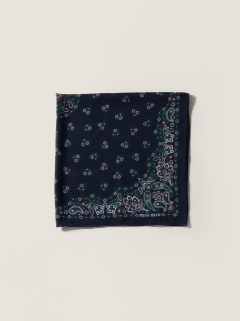 Miu Miu Printed wool and cashmere scarf