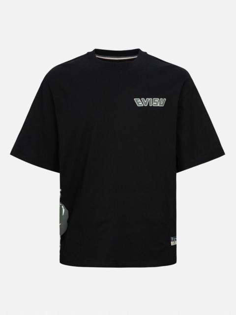 EVISU GODHEAD PRINT AND SEAGULL EMBROIDERY LOOSE FIT T-SHIRT