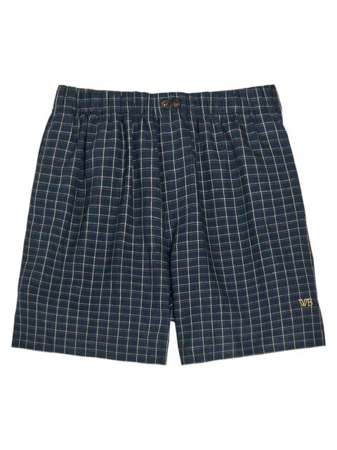 WALES BONNER Wales Bonner Sunday Logo Checked Stretch-linen Shorts