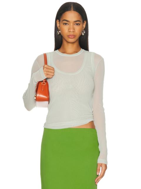 Helmut Lang Mesh Layered Long Sleeve Top