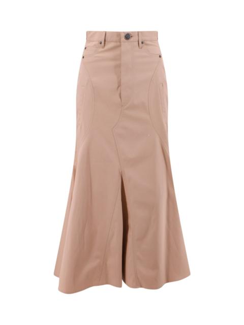 Burberry Cotton Gabardine Long Skirt
