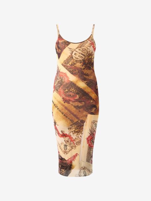 Roberto Cavalli Bodycon Dress with Oriental Print