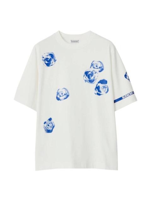 Burberry Burberry Rose Print Cotton Jersey T-Shirt