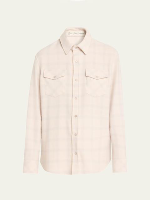 God’s True Cashmere Clarity Ombre Plaid Cashmere Flannel Shirt