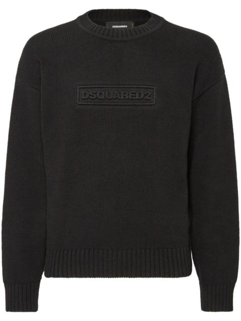DSQUARED2 logo-print knitted jumper