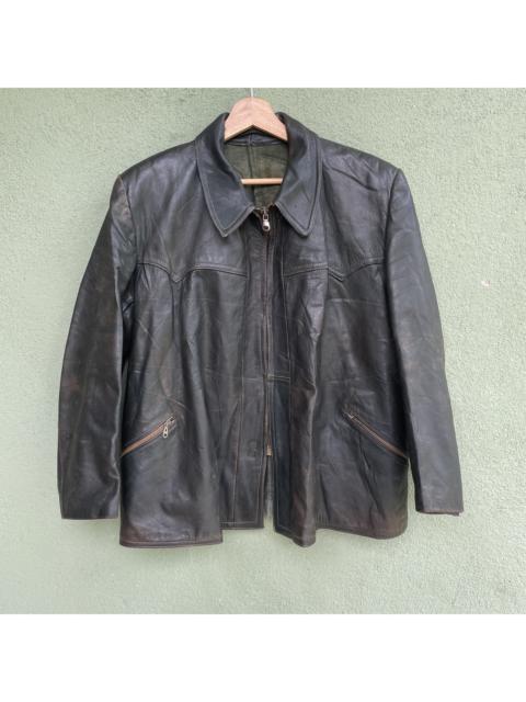 Other Designers German - Vintage RUHR Made In Germany Zipper Ups Leather Jacket