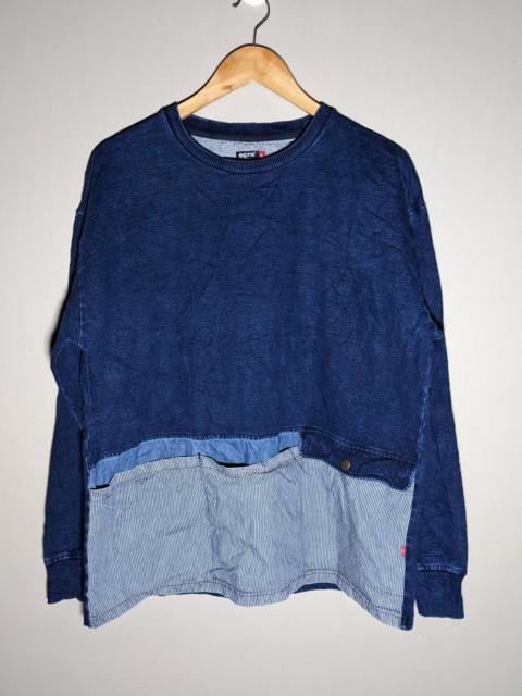 Other Designers Streetwear - Grn Tokyo Multi Pocket Hickory Denim Blue Sweatshirt