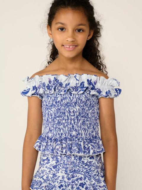 Poupette St Barth Top Alitza for girls - Blue Tiare