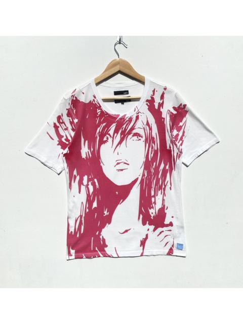 Lad Musician 2000’s Ncyhait Punk Girl Two Tone Diamond Pink Print Shirt