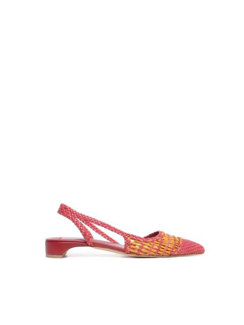 GABRIELA HEARST Perro Braided Slingback Shoe in Pink Multi Leather