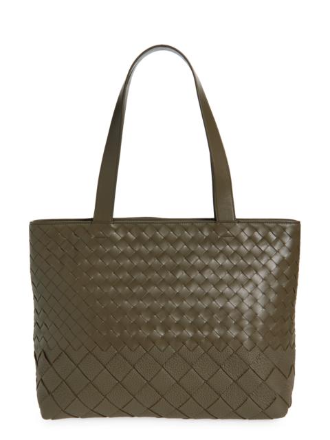 Bottega Veneta Bottega Veneta Small Intrecciato Leather Zip Tote in Cypress-Silver at Nordstrom