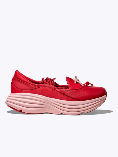 HOKA Bondi Mary Jane Shoes in Cerise/Rose Tea