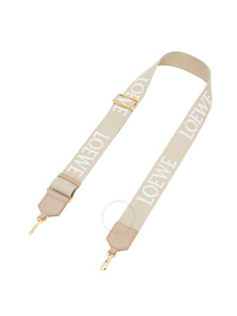 Loewe Loewe Webbing Strap In Wool And Calfskin - Ecru/Natural