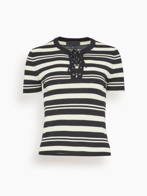 NILI LOTAN Oaklynn Sweater in Black/Ivory Stripe