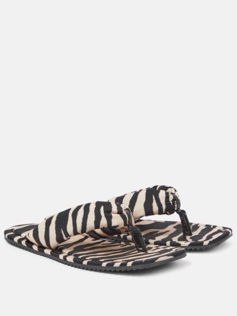 Indie zebra-print thong sandals