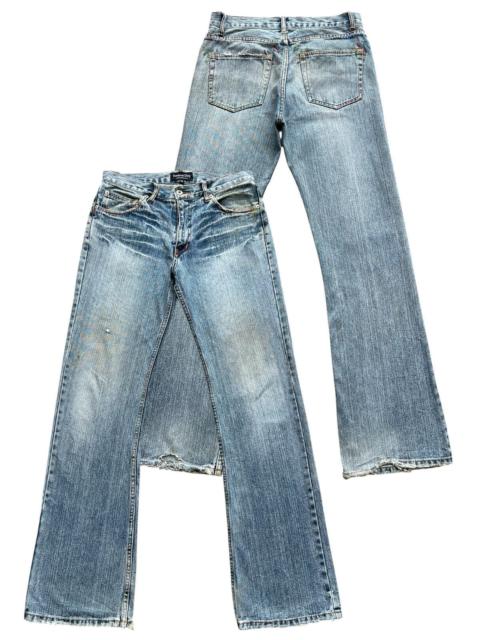 Other Designers Japanese Brand - Freebeat Diag Distressed Flare Denim Jeans 32x33
