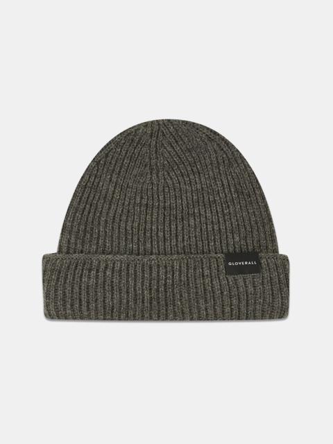 GLOVERALL Unisex Ribbed Merino Beanie Hat Grey