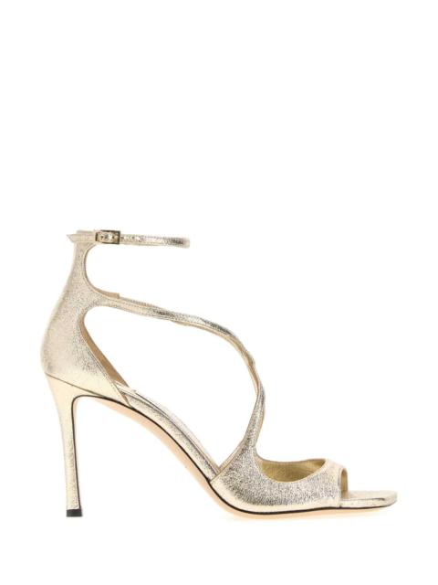 JIMMY CHOO Jimmy Choo Women Gold Fabric Azia 95 Sandals