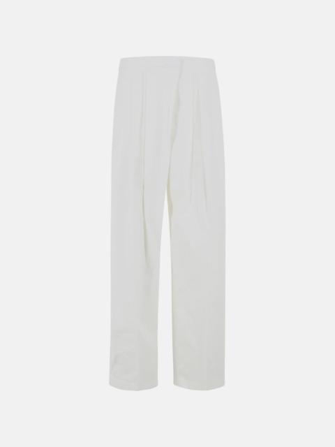 Jil Sander MILK COTTON AND SILK TROUSERS