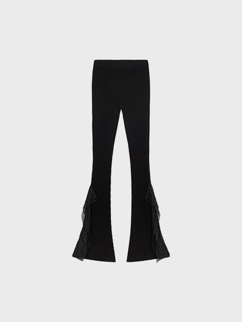 Blumarine KNIT PANTS WITH LACE RUFFLES