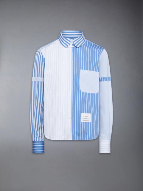 Thom Browne FUNMIX ARMBAND PINSTRIPE POPLIN STRAIGHT FIT SHIRT