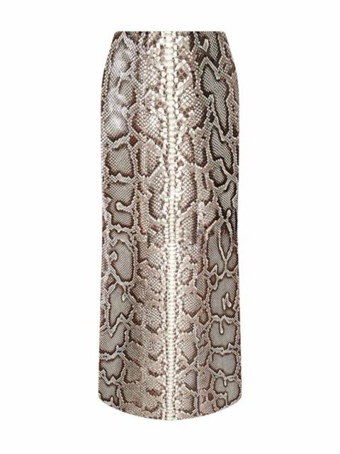 GABRIELA HEARST Manuela Midi Skirt in Greyscale Inversa™ Snakeskin