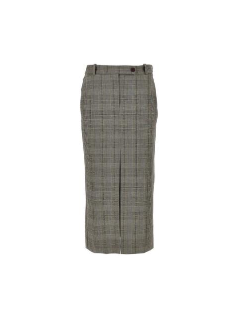 PINKO Pinko Wool-blend Midi Skirt Check Brown