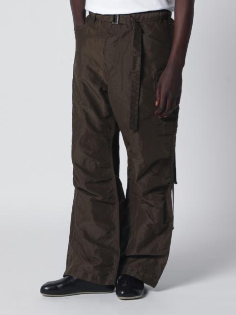 sacai Khaki green nylon cargo trousers