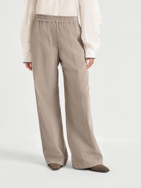 Brunello Cucinelli Comfort cotton narrow wale corduroy loose track trousers