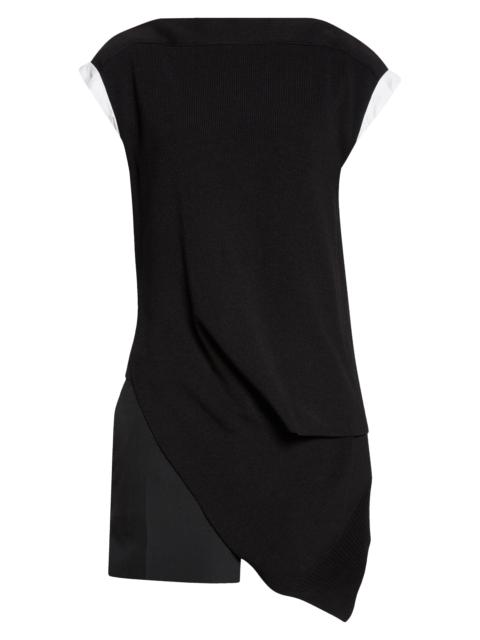 sacai Sacai Suiting X Knit Dress in Black at Nordstrom