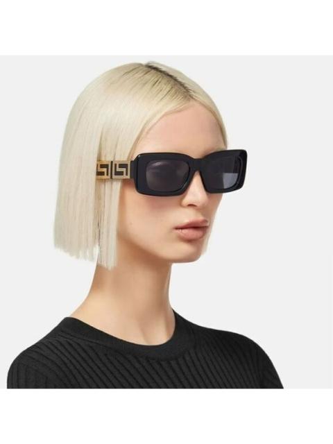 VERSACE NEW Versace VE4444U GB1/87 Black Dark Grey Rectangle Women Sunglasses