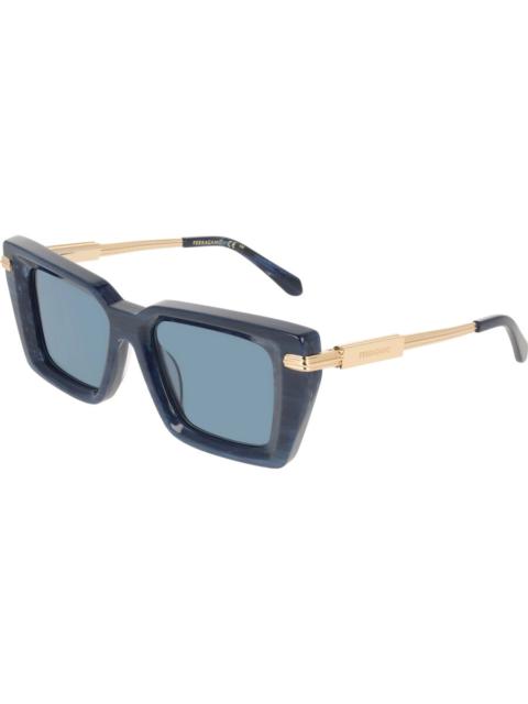 FERRAGAMO Ferragamo Blue Rectangular Ladies Sunglasses SF2089S 413 52